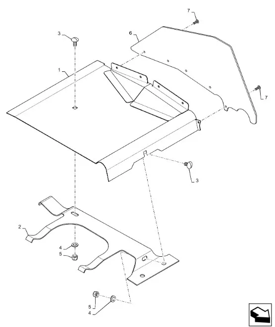 47428302 - Пластина износа лев. крайн. гибкого днища жатки 740CF, 3020